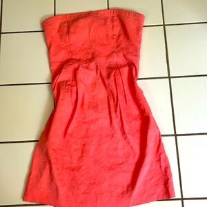 Theory Linen Strapless Dress